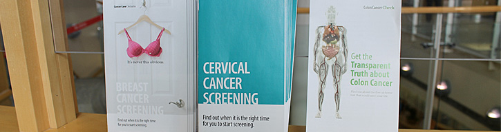 pamphlets in the cancer centre
