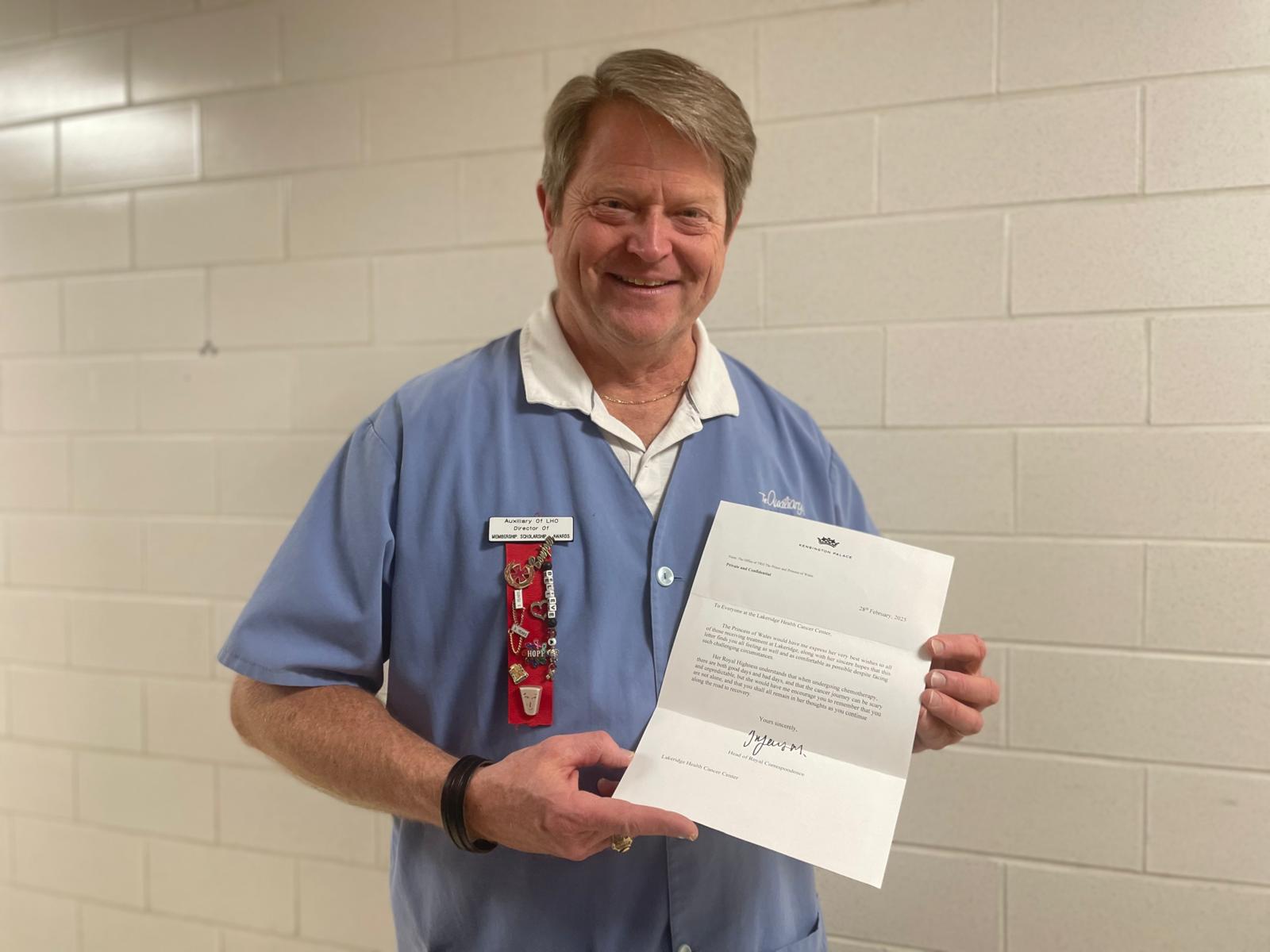 Photo of Brian Bussiere with his letter