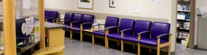 Waiting area in the Fracture Clinic at the Oshawa Hospital