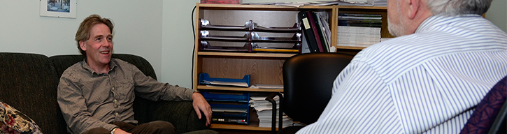 Man sitting on couch during counselling session