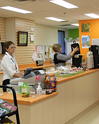 Two volunteers in Bowmanville Gift Shop