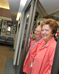 Two volunteers at entrance to Port Perry gift shop