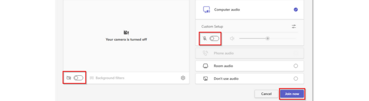 Microsoft Teams meeting controls page