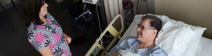 Patient in hospital bed