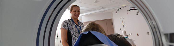 technician smiling at patient