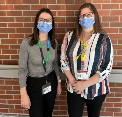 Colby Weichel (Left) and Jessica Brazier (Right) pose for a photo at the Oshawa Hospital