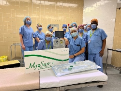 The Surgical Team at Ajax Pickering Hospital poses with the new MyoSure Tissue Removal System