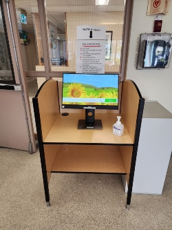 A welcome Kiosk in Operation at Port Perry Hopsital